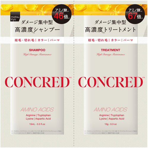 matsukiyo CONCRED 氨基酸受損修護 洗髮護髮 一日試用裝  |獨家商品|個人護理|頭髮護理