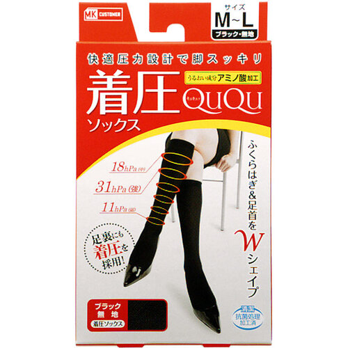 matsukiyo QUQU美腿專家壓力襪 黑色M-L  |獨家商品|化妝品|貼身衣物