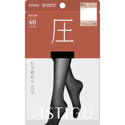 厚木 ASTIGU 壓 發熱壓力絲襪 黑色 M-L 40D  |獨家商品|化妝品|貼身衣物